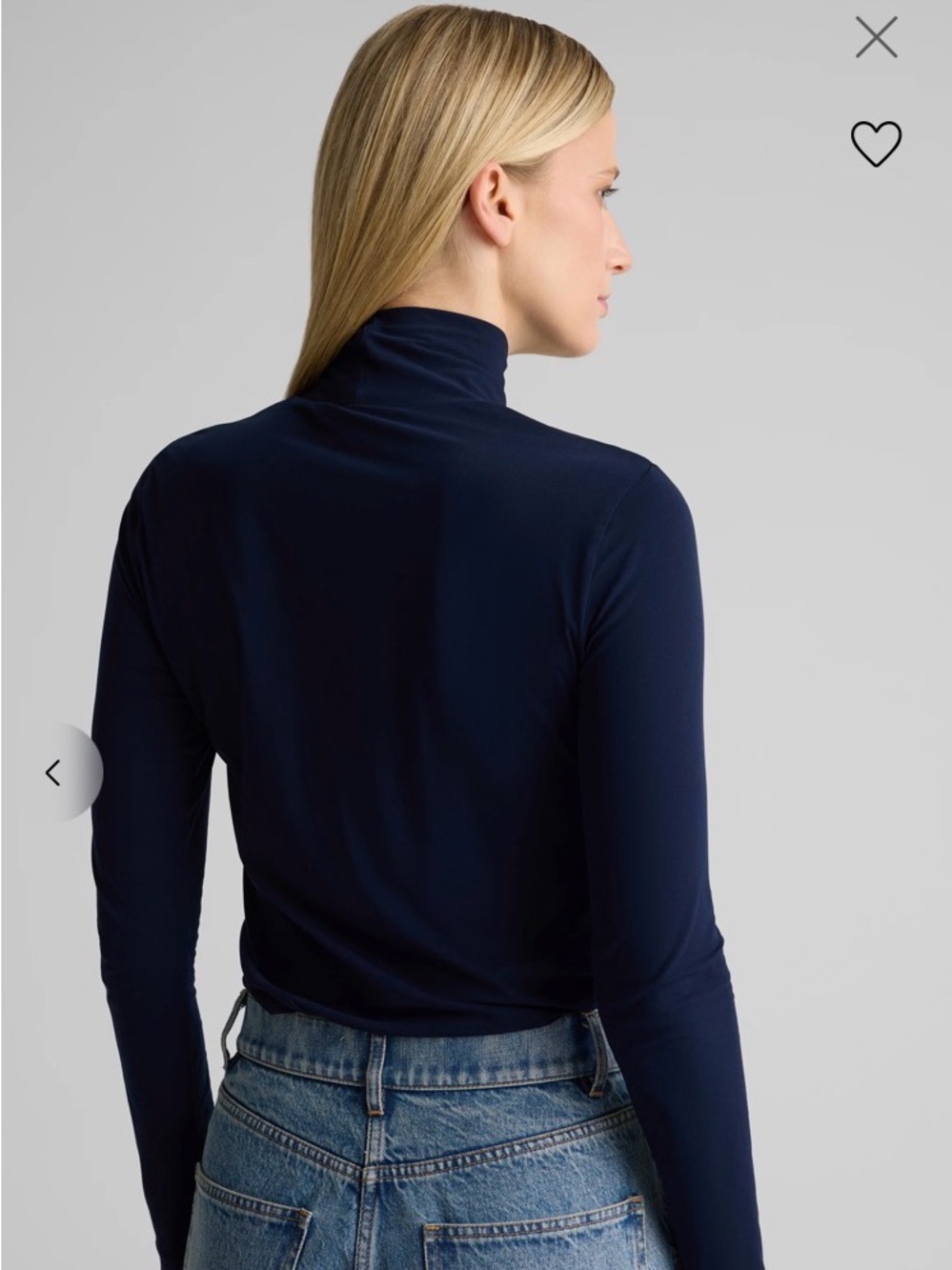 NWOT St John Fine Jersey Long-Sleeve Turtleneck Shell (Navy Size small) - Picture 3 of 7
